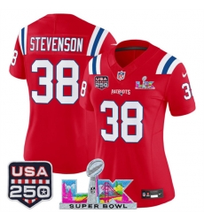 Women New England Patriots 38 Rhamondre Stevenson Red 2025 F U S E Super Bowl LX Patch And USA 250 27 Patch Vapor Limited Football Stitched Jersey Women New England Patriots 38 Rhamondre Stevenson Red 2025 F U S E Super Bowl LX Patch And USA 250 27 Patch Vapor Limited Football Stitched Jersey