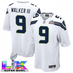 Men Women Youth Seattle Seahawks #9 Kenneth Walker III 2025 2026 Super Bowl LX F U S E Stitched NFL Jersey White