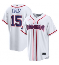 Men Dominican Republic Baseball 15 Oneil Cruz White 2026 World Baseball Classic Home Stadium Stitched Jersey Men Dominican Republic Baseball 15 Oneil Cruz White 2026 World Baseball Classic Home Stadium Stitched Jersey