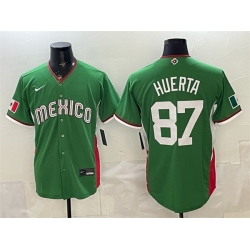 Men Mexico Baseball  87 Jesus Huerta Green 2026 World Baseball Classic Stadium Stitched Jersey