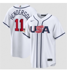 Men USA Baseball 11 Gunnar Henderson White 2026 World Baseball Classic Home Stadium Stitched Jersey Men USA Baseball 11 Gunnar Henderson White 2026 World Baseball Classic Home Stadium Stitched Jersey