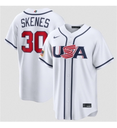 Men USA Baseball 30 Paul Skenes White 2026 World Baseball Classic Home Stadium Stitched Jersey Men USA Baseball 30 Paul Skenes White 2026 World Baseball Classic Home Stadium Stitched Jersey
