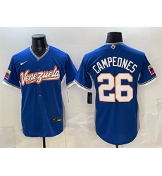 Men Venezuela Baseball  26 Campeones Royal 2026 World Baseball Classic Road Stadium Stitched Jersey