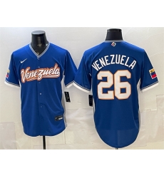 Men Venezuela Baseball  26 Venezuela Royal 2026 World Baseball Classic Road Stadium Stitched Jersey