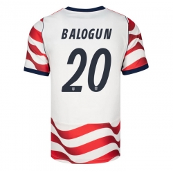 USA 2026 FIFA World Cup Soccer White Jersey Set ( Have Shorts ) Folarin Balogun #20