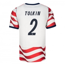 USA 2026 FIFA World Cup Soccer White Jersey Set ( Have Shorts ) John Tolkin #2