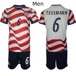 USA FIFA World Cup 2026 Soccer Red Home Jersey Tanner Tessmann #6