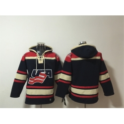 Men Team USA Black Ageless Must Have Lace Up Pullover Hoodie