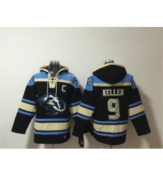 Men Utah Mammoth  9 Clayton Keller Black Blue Ageless Must Have Lace Up Pullover Hoodie