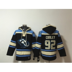 Men Utah Mammoth  92 Logan Cooley Black Blue Ageless Must Have Lace Up Pullover Hoodie