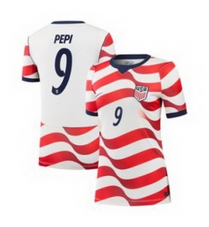 Women 9 Ricardo Pepi USMNT 2026 Home Stadium Replica Jersey 4