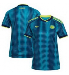 Women Colombia Blank 2026 Away Replica Turquoise Jersey 3