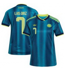 Women Colombia Luis Diaz 2026 Away Replica Turquoise Jersey 2