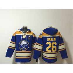 Men Buffalo Sabres  26 Rasmus Dahlin Blue Ageless Must Have Lace Up Pullover Hoodie