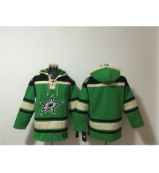 Men Dallas Stars Blank Black Green Lace Up Pullover Hoodie Men Dallas Stars Blank Black Green Lace Up Pullover Hoodie